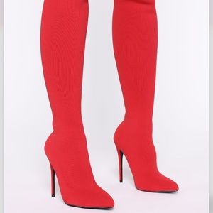Red Thigh High Boots